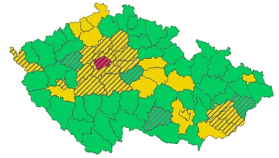 Karte der Corona-Ampel in Tschechien