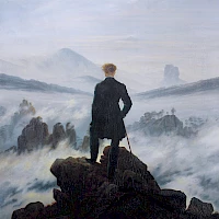 Caspar David Friedrich: Poutník nad mlžným mořem (asi 1818)