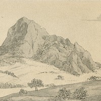 Bořeň, nakreslený Goethem v roce 1810