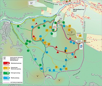 Map of Waldhusche Hinterhermsdorf (&copy; <a href='https://www.nationalpark-saechsische-schweiz.de/besucherinformation/ausflugsziele/waldhusche/' target='_blank'>Nationalpark S&auml;chsische Schweiz</a>)