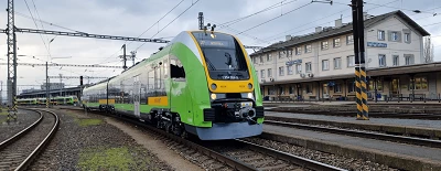 Vlak RegioJetu v Ústí nad Labem-Západ