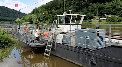 Die Elbfähre in Dolní Žleb