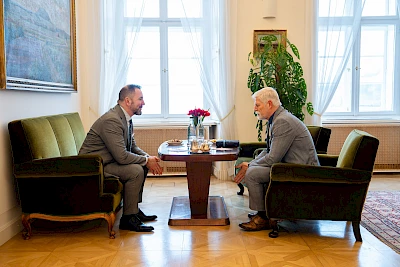 Pr&auml;sident Pavel empf&auml;ngt den Ministerkandidaten Igor Červen&yacute;