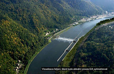 Visualisierung der Staustufe im Elbsandsteingebirge